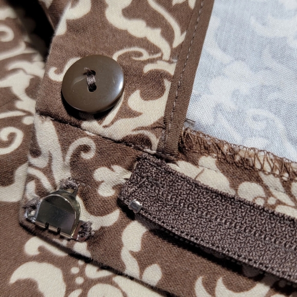 Talbots Womens Size 8 Brown And Tan Print Ankle Pleated Front Pants - Picture 4 of 7